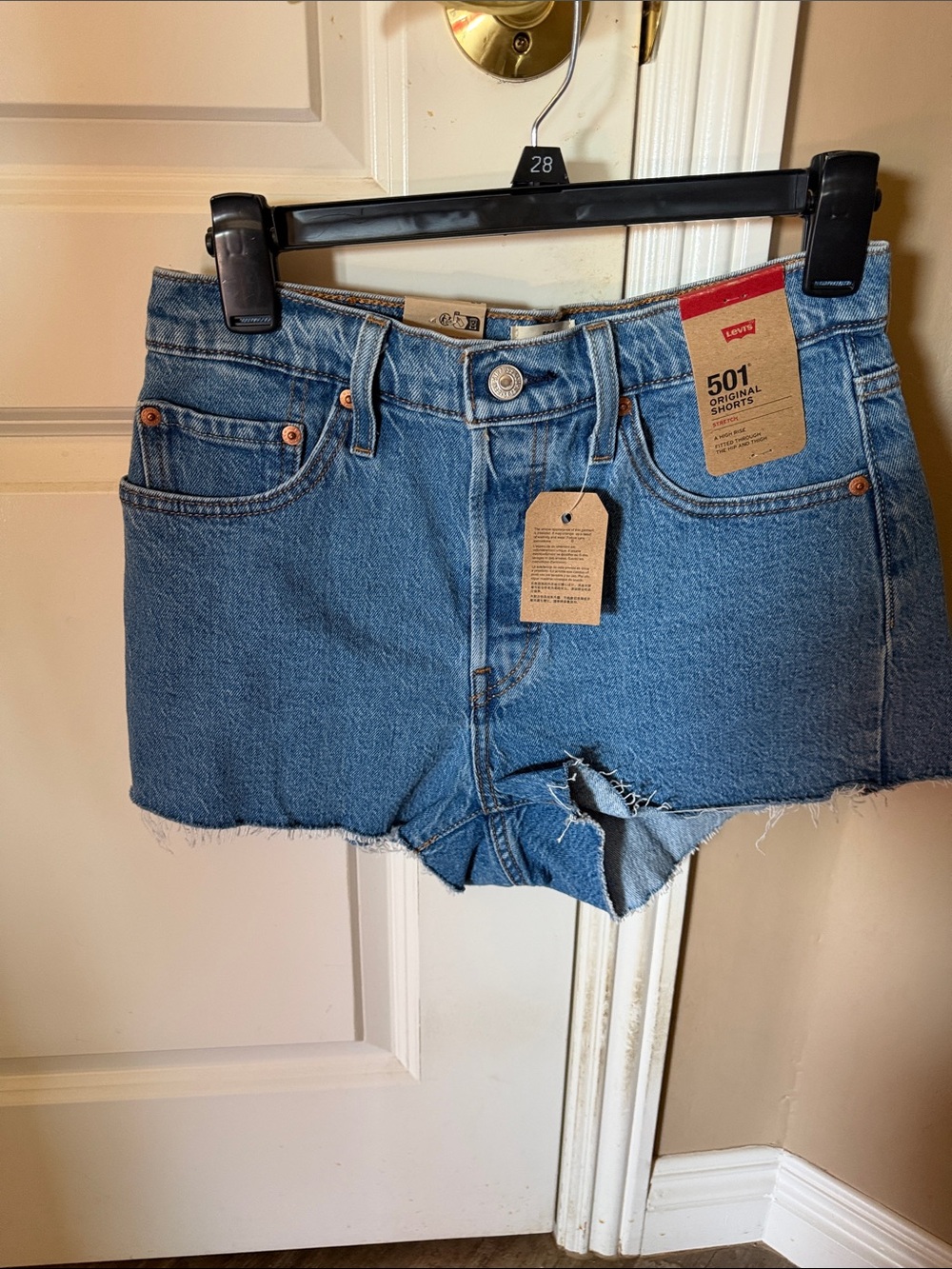 Levi's 501 High-Rise Light Blue Cutoff Denim Shorts